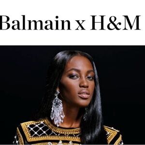 Balmain Black & Gold Embellished Hairpiece with Crystal Drops